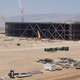 Photo for scale. That is not a small crane next to all of it. X-bracing will be painted red. It’s for earthquake resistance. Photo credit: Michael Ballaban/Jalopnik